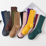 AUTUMN AND WINTER SOLID COLOR MID CALF SOCKS_CWMS0916