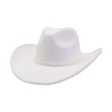 Western Ethnic Wool Felt Cowboy Fedora Hat_Cwah04438