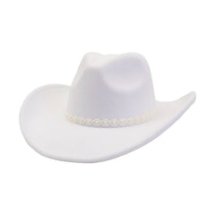 Western Ethnic Wool Felt Cowboy Fedora Hat_Cwah04438