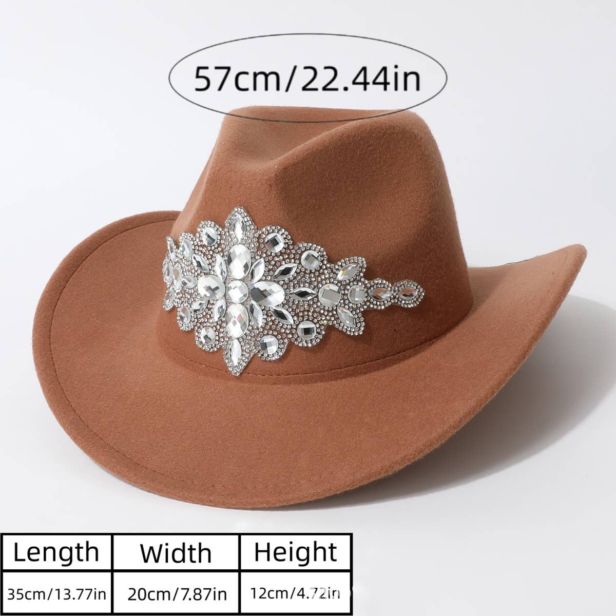 PINK SEQUIN WESTERN COWBOY HAT WITH RHINESTONES_CWAH3627