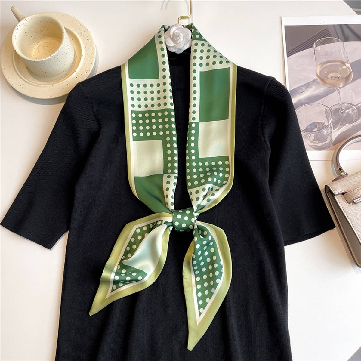 POLKA DOT THIN FASHIONABLE ALL MATCH HEAD SCARF_CWASC1517