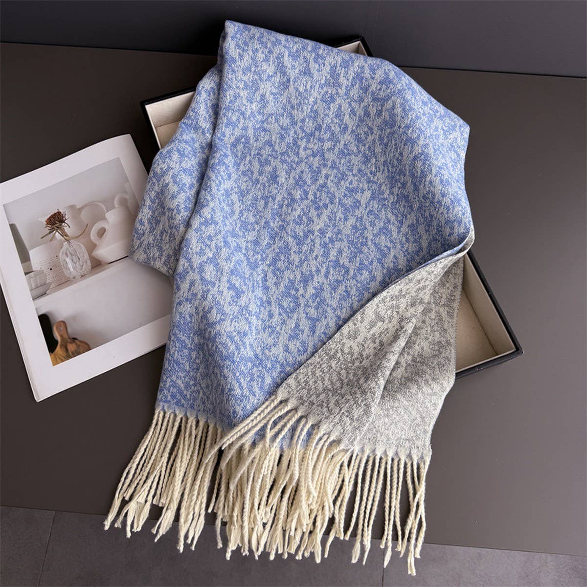 Colorblock Cashmere Feel Soft Warm Tassel Scarf_Cwasc03242