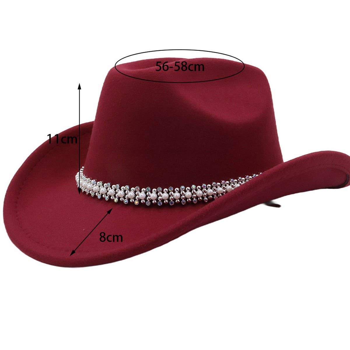 Western Fedora Hat Wool Denim Unisex Style_Cwah04363