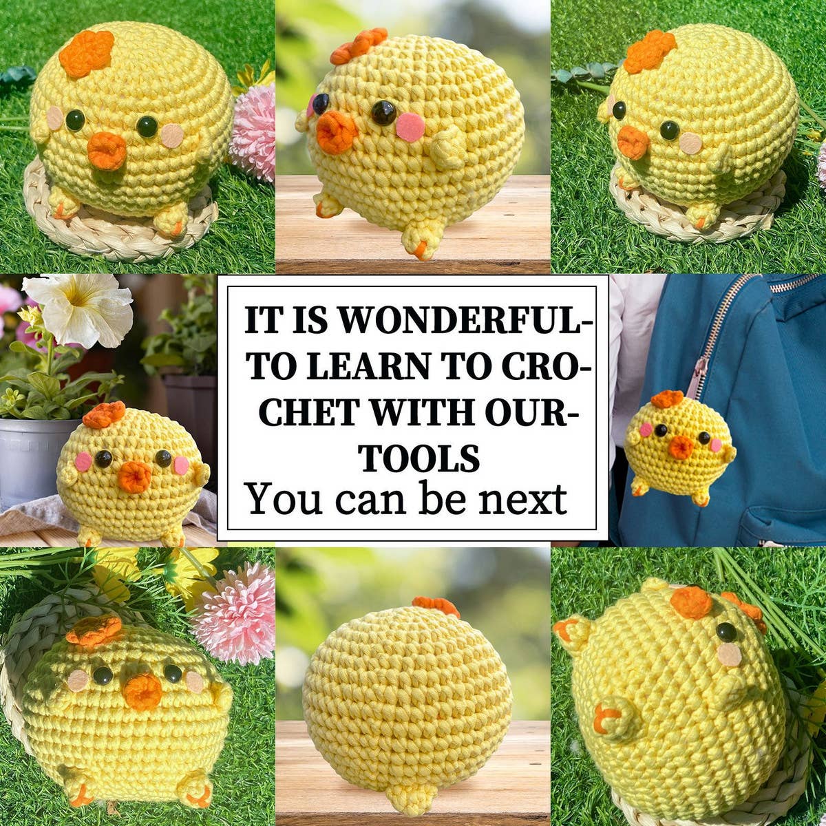 HANDMADE CHICKEN DOLL CROCHET MATERIAL KIT_CWMM1865