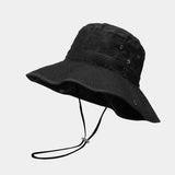 Vintage Wide Brim Sun Hat With Wind Strap_Cwah3873