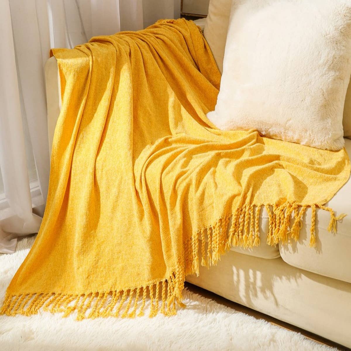 FRINGED SOFT AND WARM KNITTED BLANKET_CWMM0201