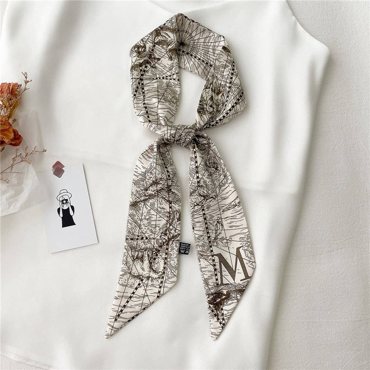 LETTER CREATIVE DOUBLE LAYER HAIRBAND HEAD SCARF_CWASC1525