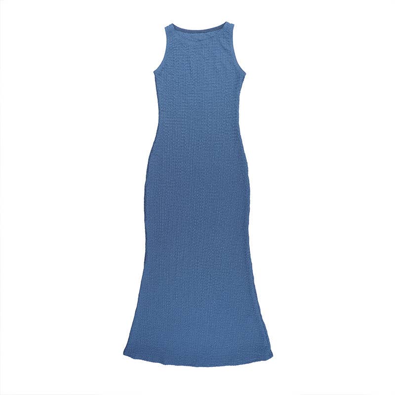 Vacation Sexy Backless Solid Color Tank Dress