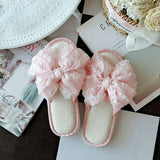 NEW RETRO SWEET BIG BOW SOFT BOTTOM SLIPPERS_CWMM2942