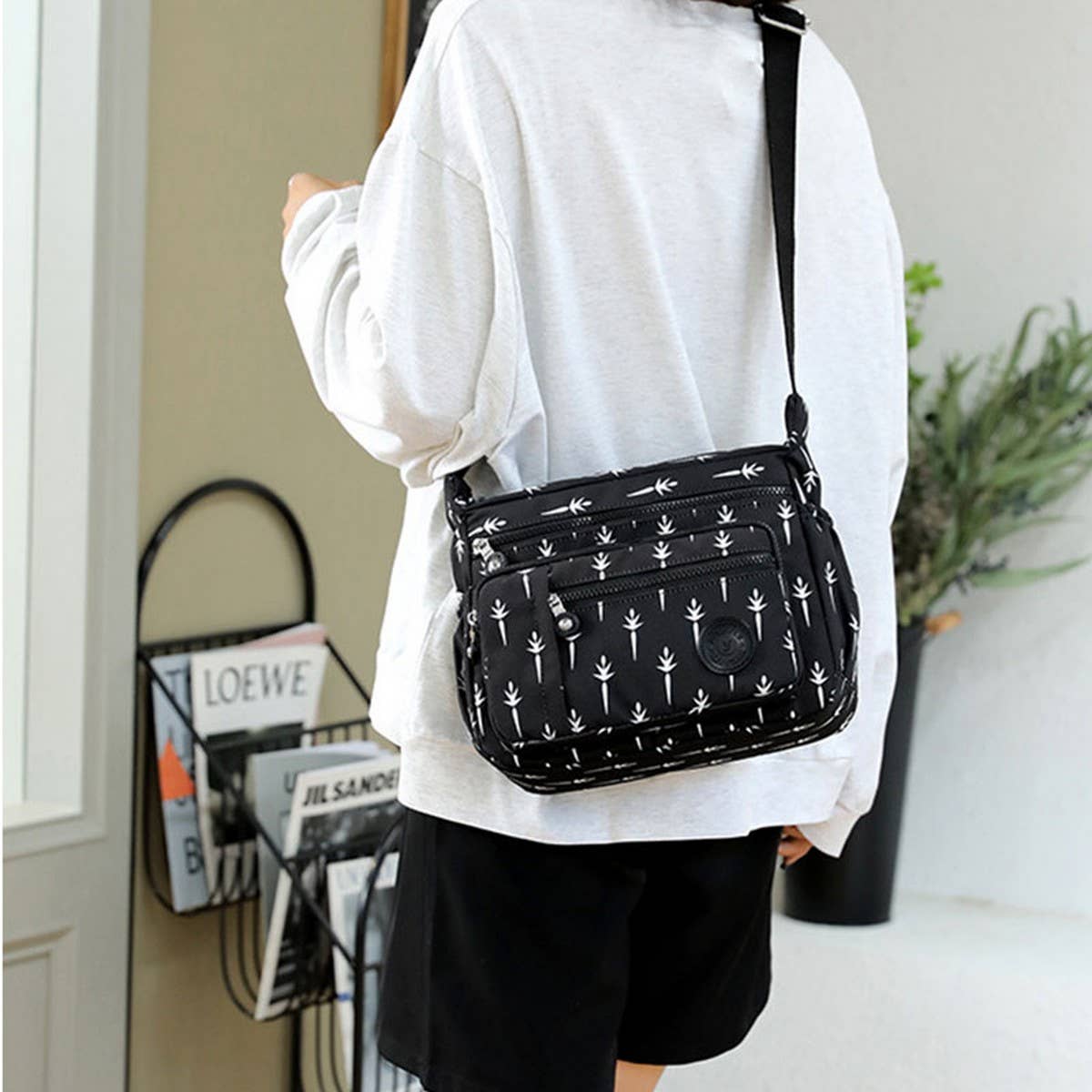 CASUAL NYLON OXFORD CLOTH CROSSBODY SHOULDER BAG_CWASC1729