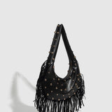 PUNK STUDDED FRINGE SHOULDER BAG FOR WOMEN_CWAB5681
