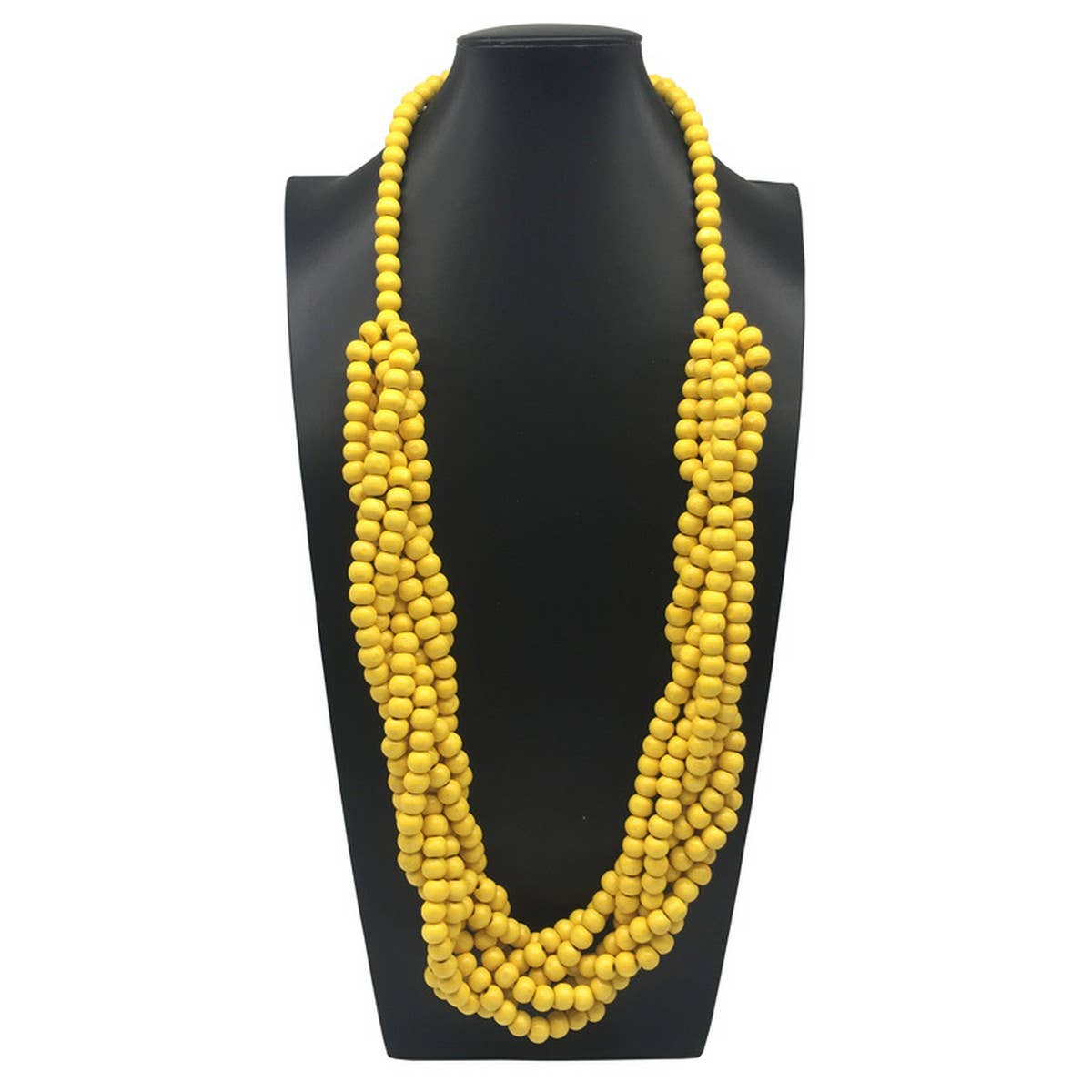 Vintage Hand-Woven Log Bead Long Necklace_Cwmm4731