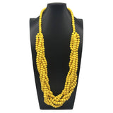 Vintage Hand-Woven Log Bead Long Necklace_Cwmm4731