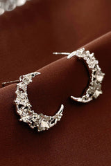 Women Simple And Sweet Zircon Moon Earrings