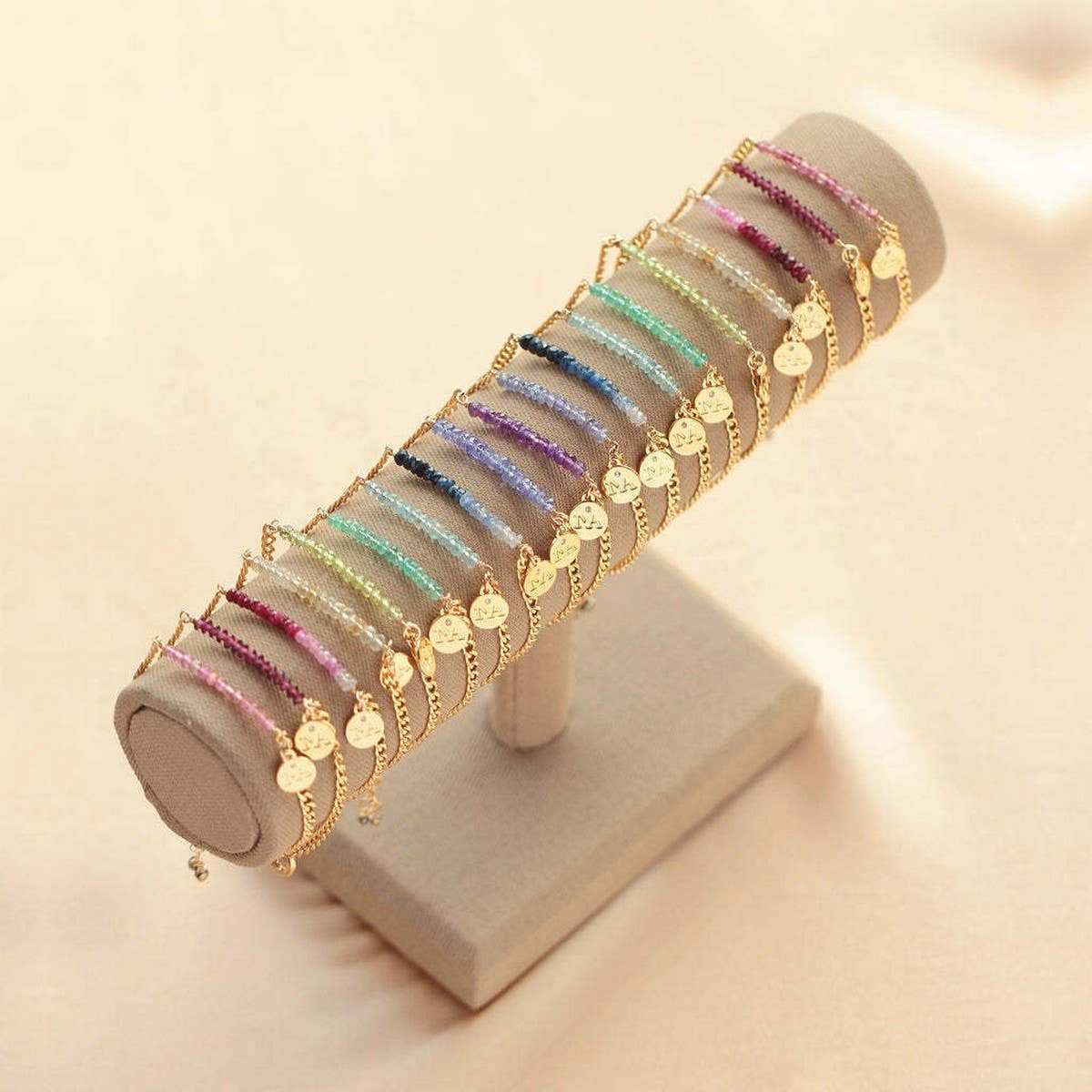 Womens Creative Twelve Birthstone Beaded Bracelet_Cwmm3914