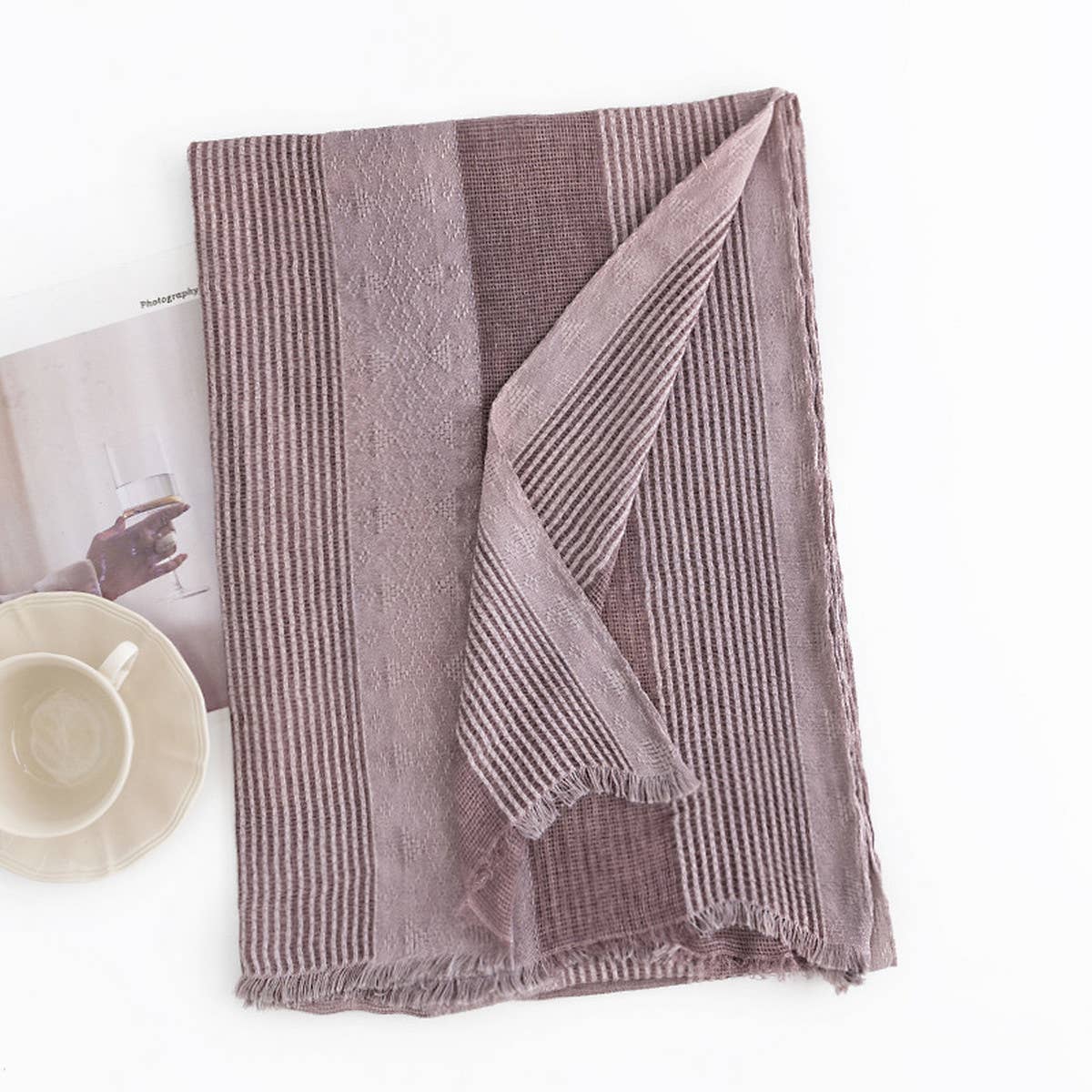 BOHO FAUX CASHMERE SCARF VINTAGE WRAP FOR WOMEN_CWASC1005