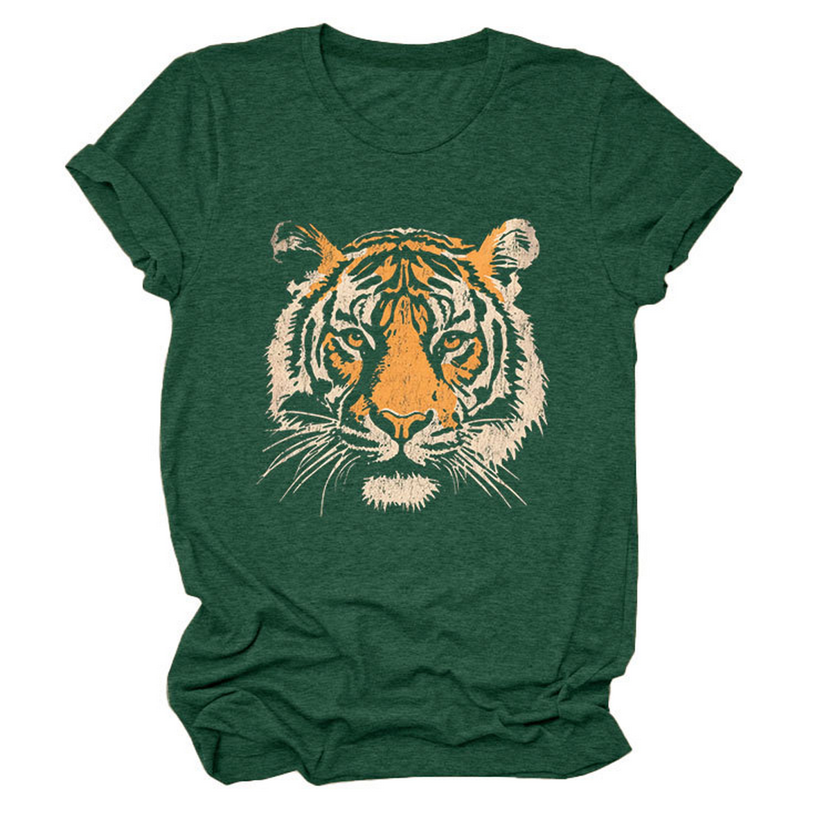 Women Summer Tee With Stylish Tiger Print_Cwttsl0494