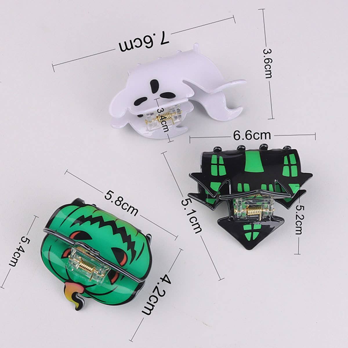 PUMPKINS GHOSTS HAUNTED HOUSE HALLOWEEN HAIR CLAW CLIPS