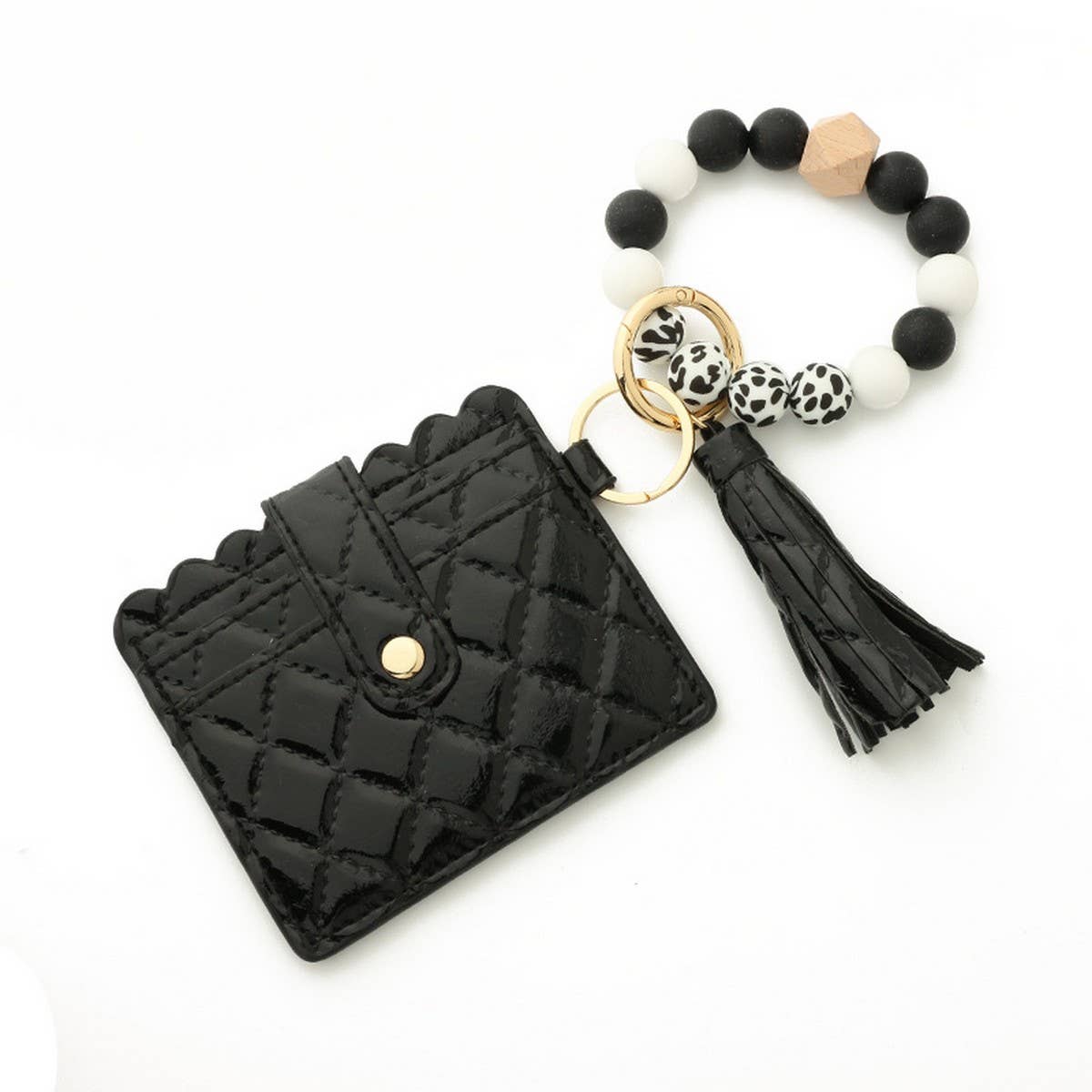 SILICONE BEAD TASSEL BRACELET KEYCHAIN CARD BAG_CWAJE0665