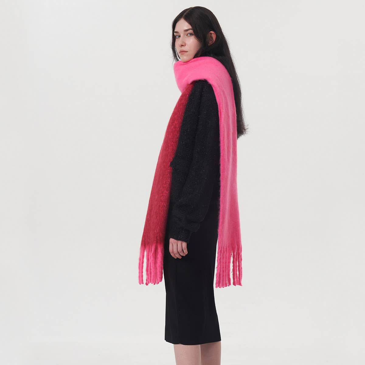 AUTUMN WINTER DOUBLE COLOR FAUX CASHMERE SCARF_CWASC0329