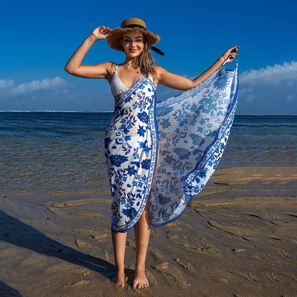 OVERSIZED MULTI WAY BEACH DRESS SUN PROOF CAPE_CWBLS0465