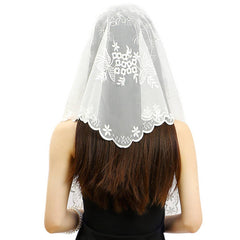 LACE PRINT BREATHABLE TRIANGLE SCARF VEIL_CWMM1992