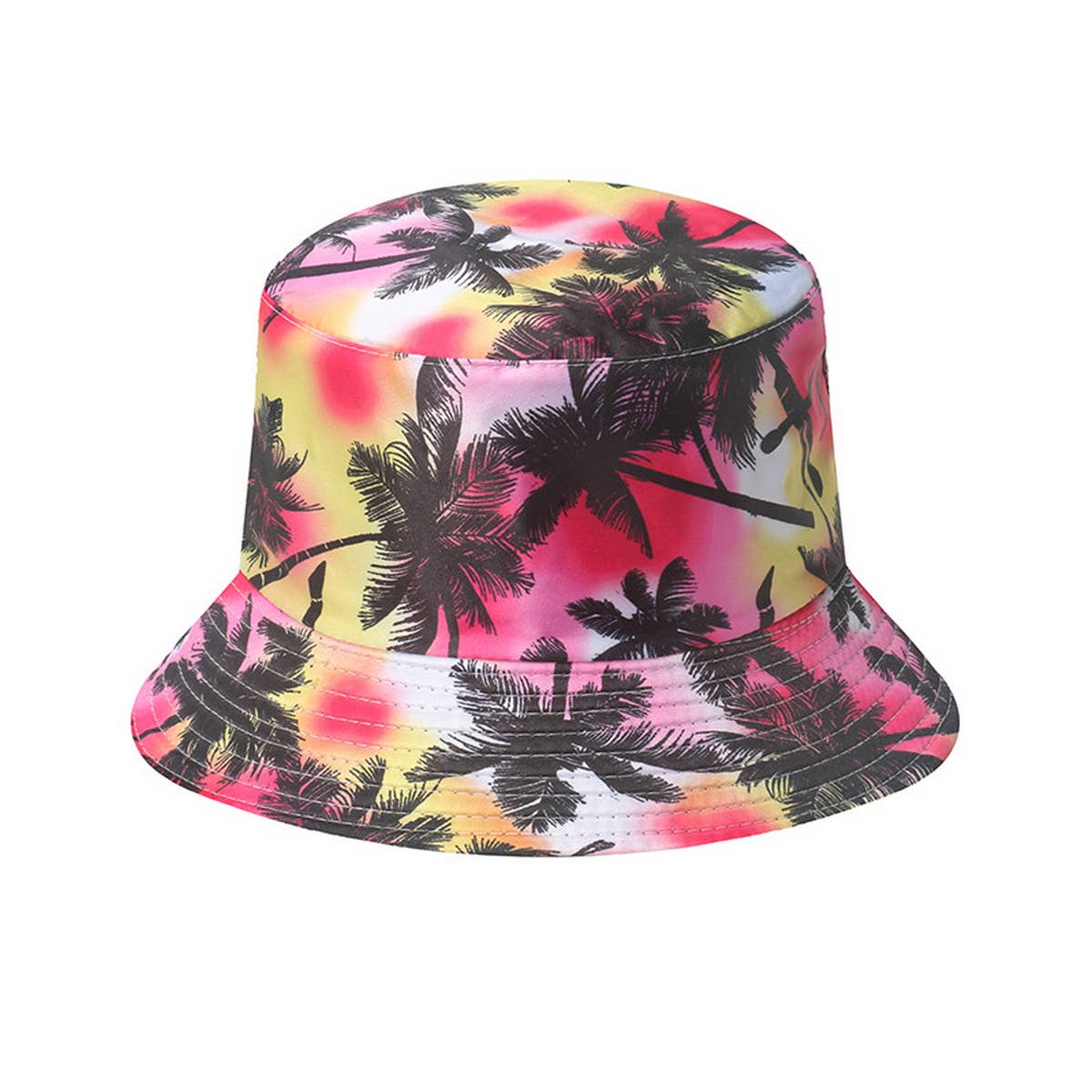 2024 NEW COLORFUL COCONUT TREE PRINT BUCKET HAT_CWAH1565