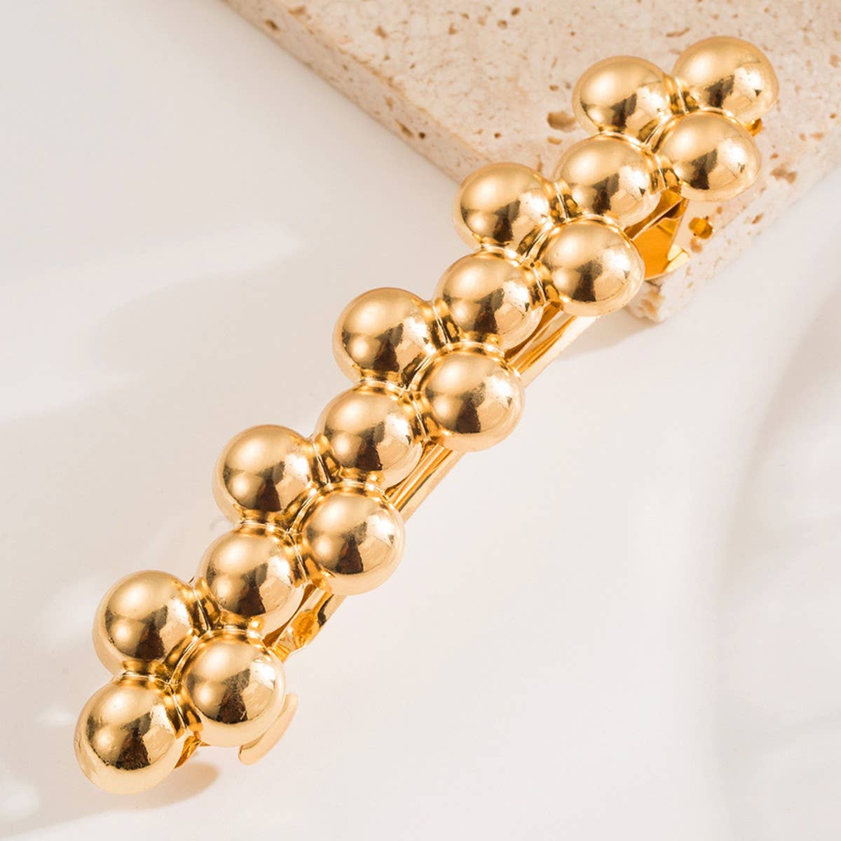 NEW METAL GEOMETRIC TWIST BEAD SPRING HAIR CLIP_CWAHA6208