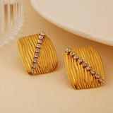 18K STAINLESS STEEL ZIRCON EARRINGS RING SET_CWMM8913