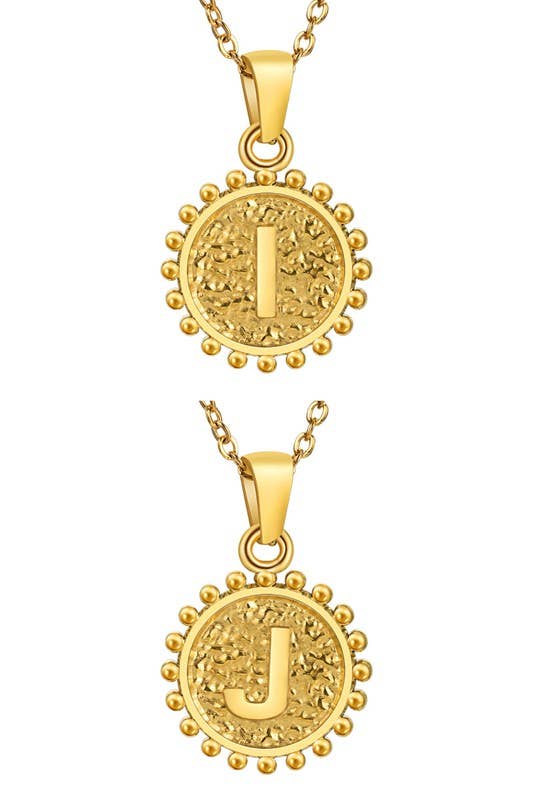 ROUND ALPHABET INITIAL PENDANT NECKLACE_CWAJE107
