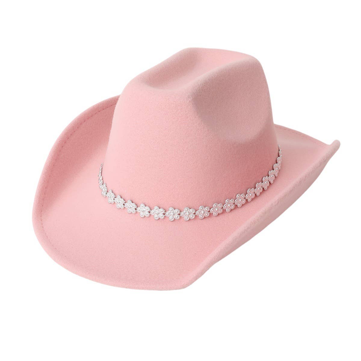 RHINESTONE WOOL FELT WESTERN COWBOY FEDORA HAT_CWAH3637