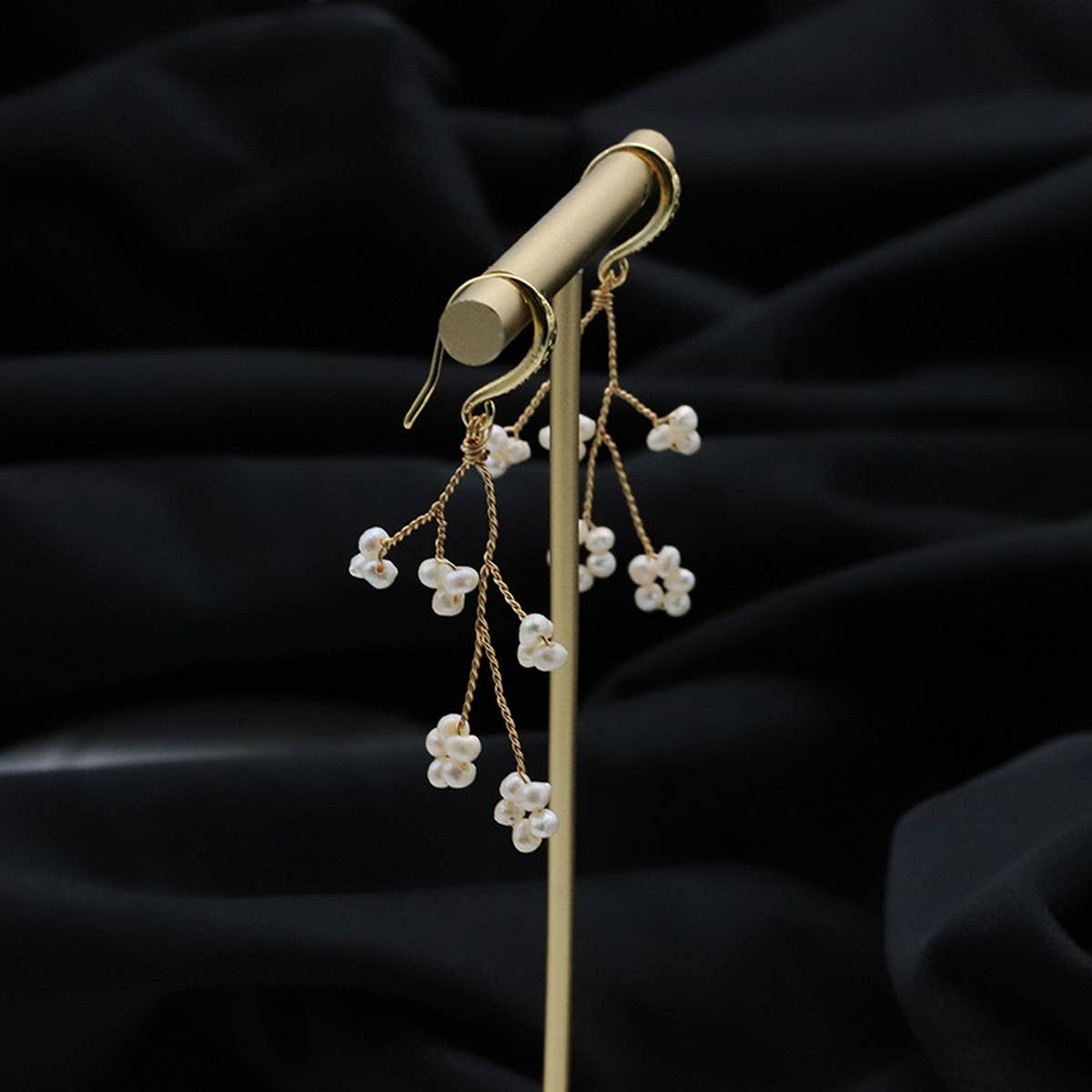 NEW HIGH END FASHION LONG PEARL EARRINGS_CWAJE3795