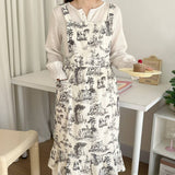 LANDSCAPE PAINTING OF RUFFLED NUMB APRON_CWMM5801