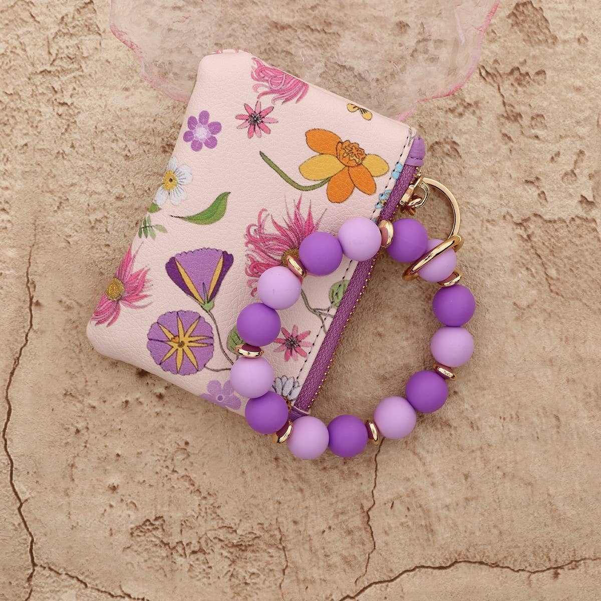 LEATHER CARD COIN PURSE WRISTLET KEYCHAIN BAG_CUAB00435