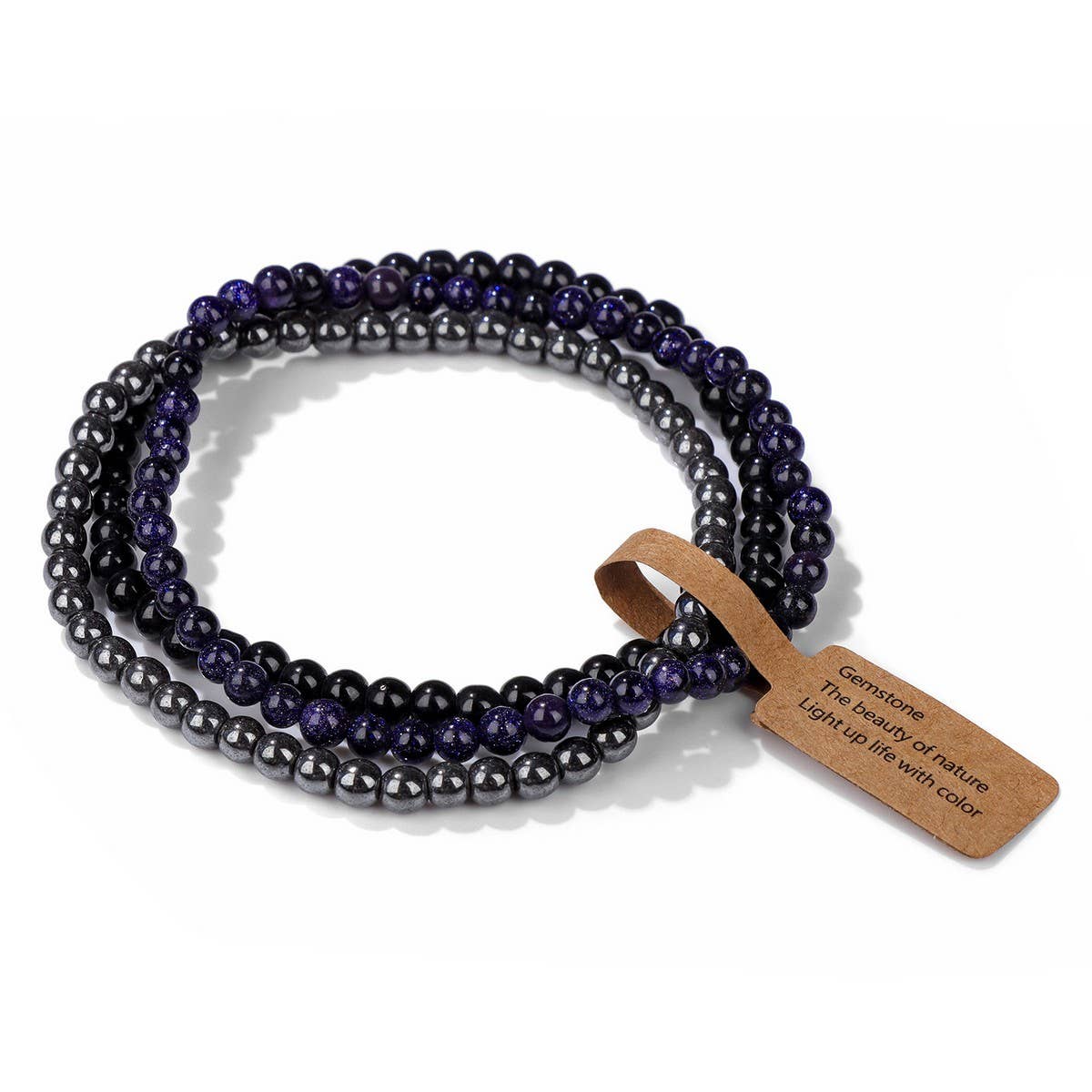 Cwaje4295_Natural Stone Beads Vintage Bracelet