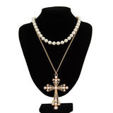 PEARL CROSS PERSONALIZED ALL MATCH NECKLACE_CWMM3128