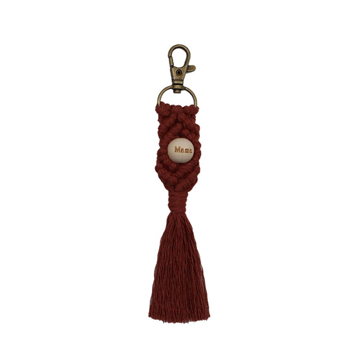 LETTER PENDANT COTTON ROPE BRAIDED KEYCHAIN_CWMM1579