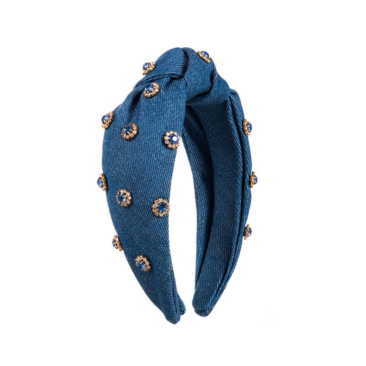 FASHIONABLE WIDE CENTER KNOT DENIM HEADBAND_CWAHA2126