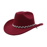 New Wool Fedora Cowboy Hat Western Ethnic Style_Cwah04460