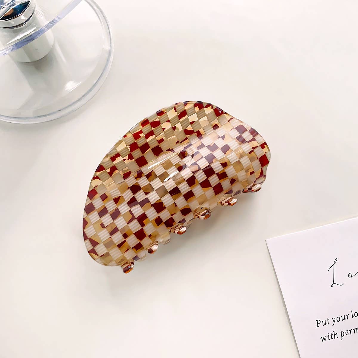 Simple Retro Style Hollow Plaid Hair Claw Clip_Cwaha0736
