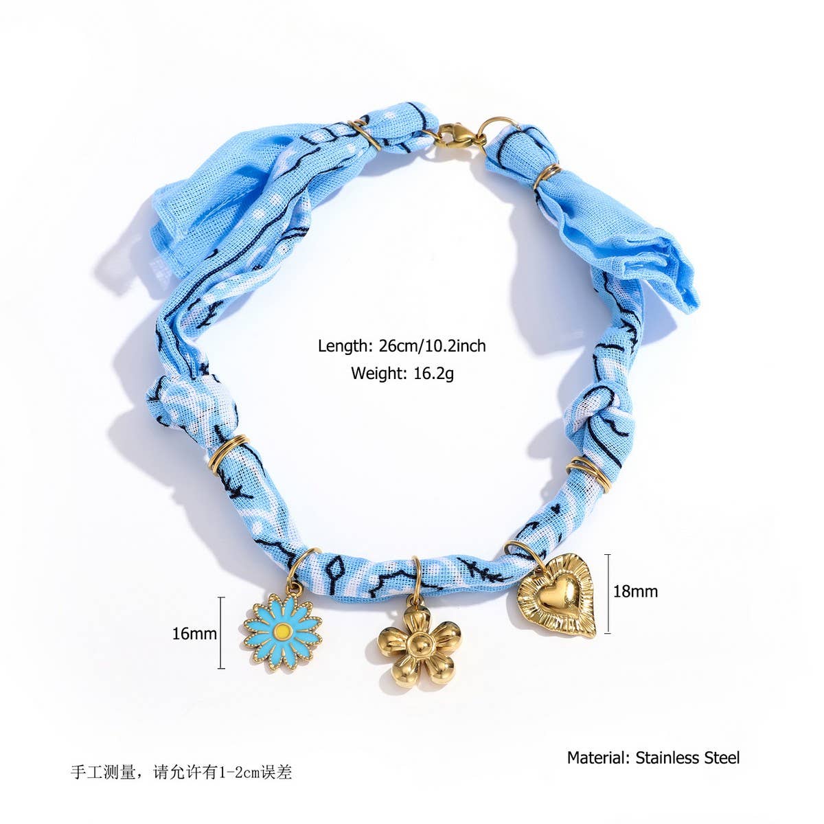HANDMADE SILK THREAD ANKLET WITH STEEL CHARMS_CWAJE4611