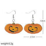 HALLOWEEN GHOST WITCH FACE PUMPKIN EARRINGS_CWAJE1866