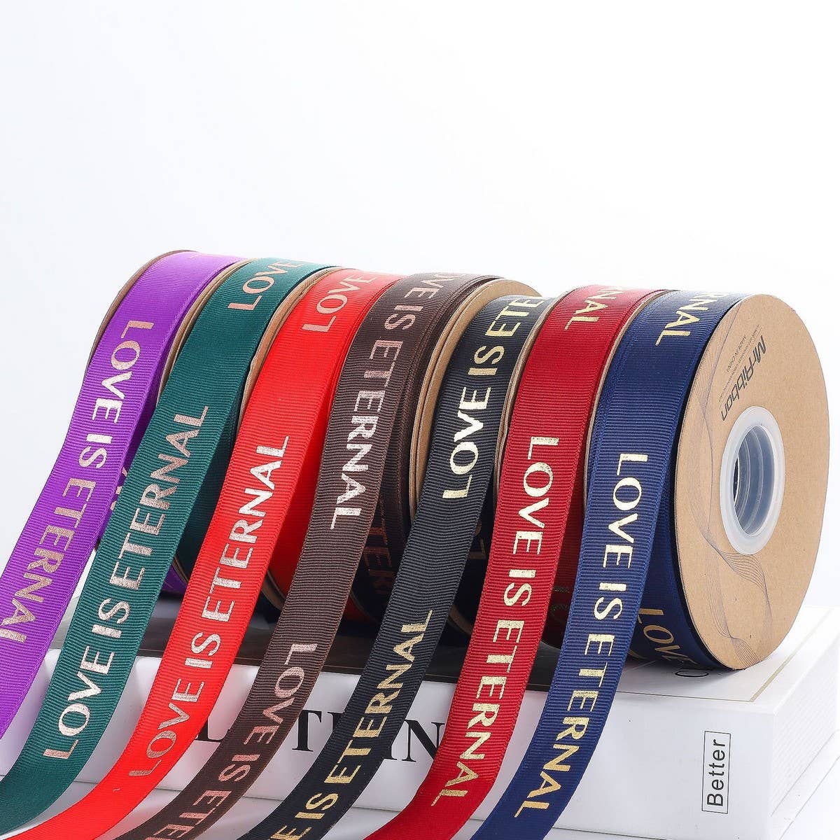 GOLD STAMPED THREADED RIBBON DIY BOW RIBBON_CWMM5778