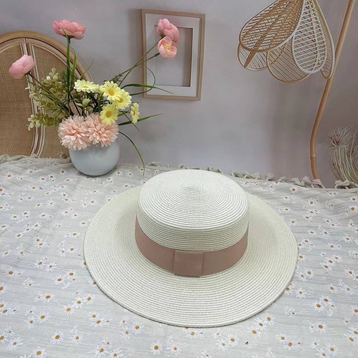 SUMMER SIMPLE WIDE BRIM ENCRYPTED SUN HAT_CWAH3562