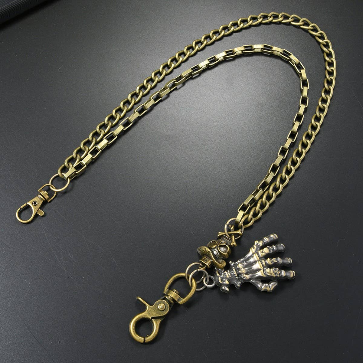 PUNK SKULL PENDANT MULTI LAYERED TROUSER CHAIN_CWMM4883