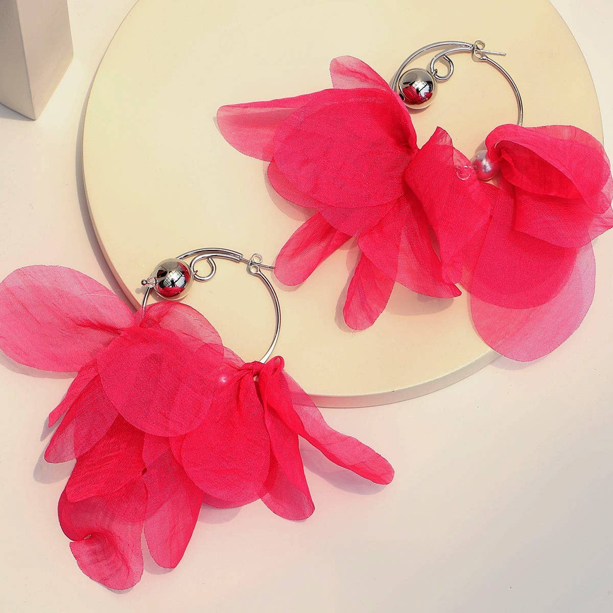 BOLD SOLID FABRIC HOOP EARRINGS ORIGINAL HANDMADE_CWMM6278