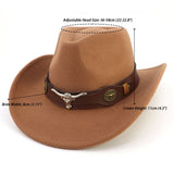 BULL HEAD BELT WESTERN COWBOY HAT FELT_CWAH1782