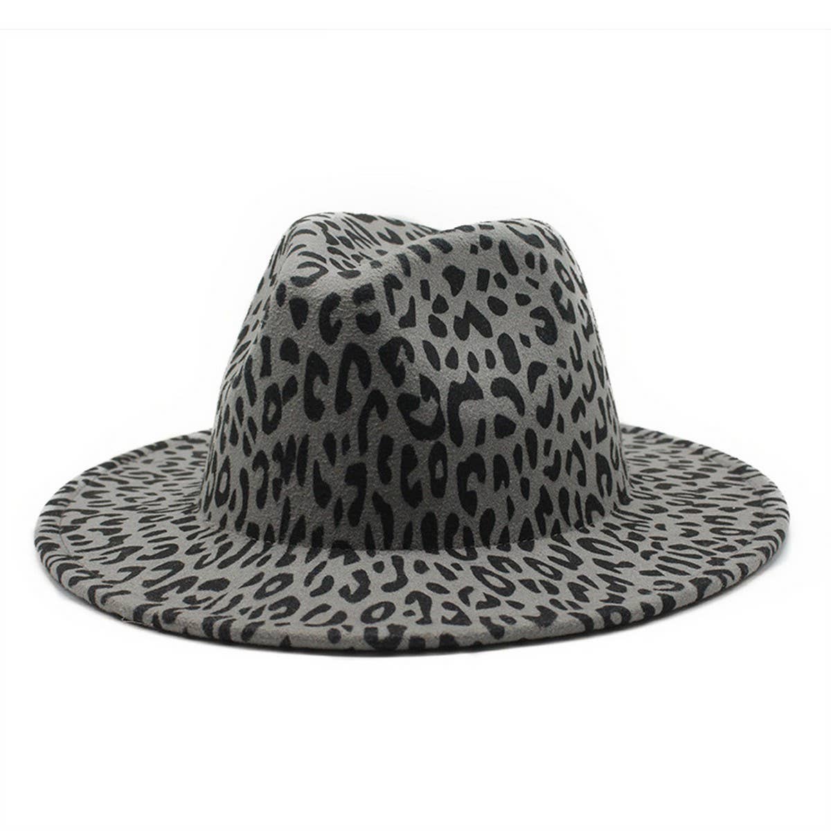 FEDORA HAT LEOPARD PRINT HAT JAZZ WIDE BRIM HAT_CWAH2545
