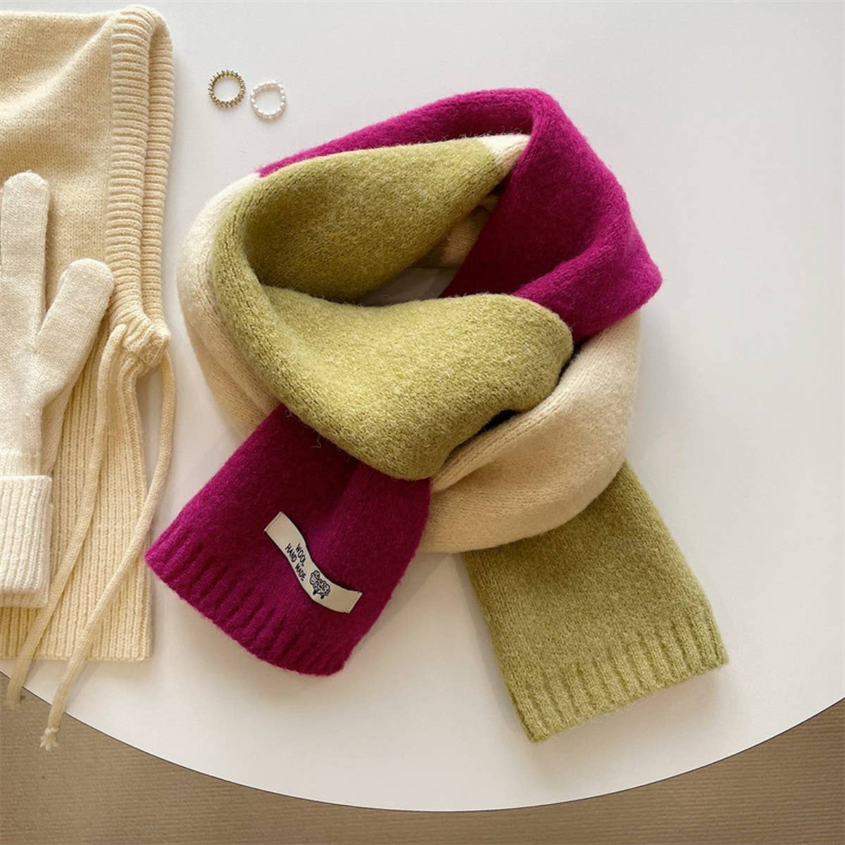 Faux Cashmere Knit Scarf - Thick Winter Neck Wrap_Cwasc02951