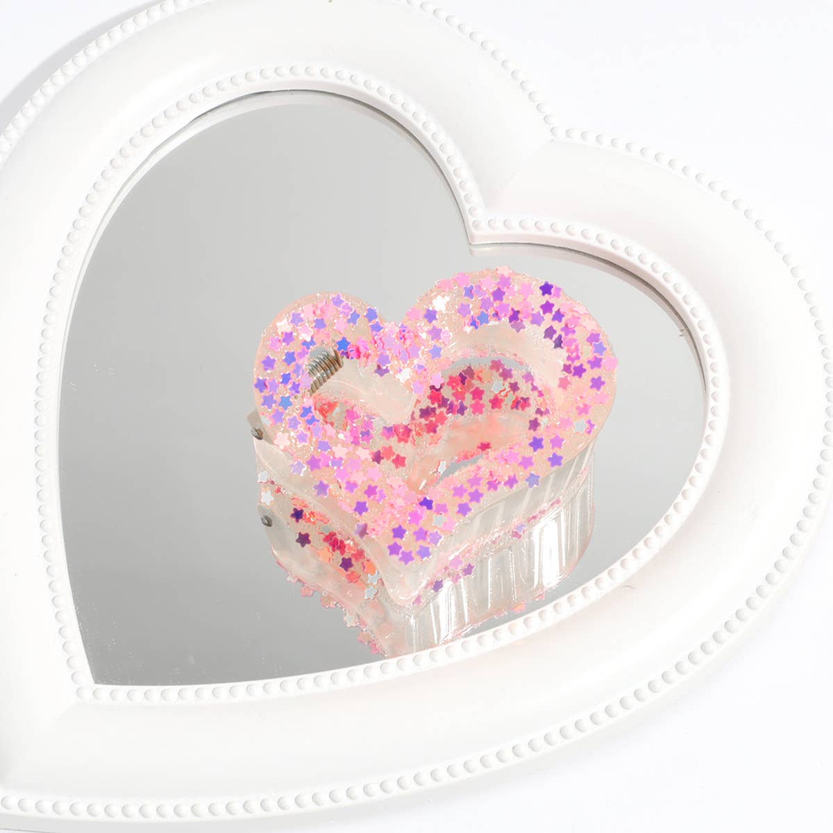 HEART STAR GLITTER HAIR CLAW SWEET BACK BUN CLIP_CWAHA2315